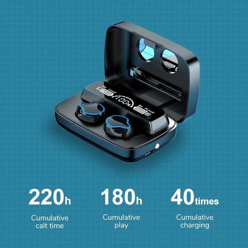 Casque audio Bluetooth 5.1 léger unisexe sans fil Écouteurs de sport étanches Casque Bluetooth Oreillette Casque de sport Lecteur de musique portable sans fil Résistant à la transpiration pour l'entraînement Conception avec écran LED intelligent