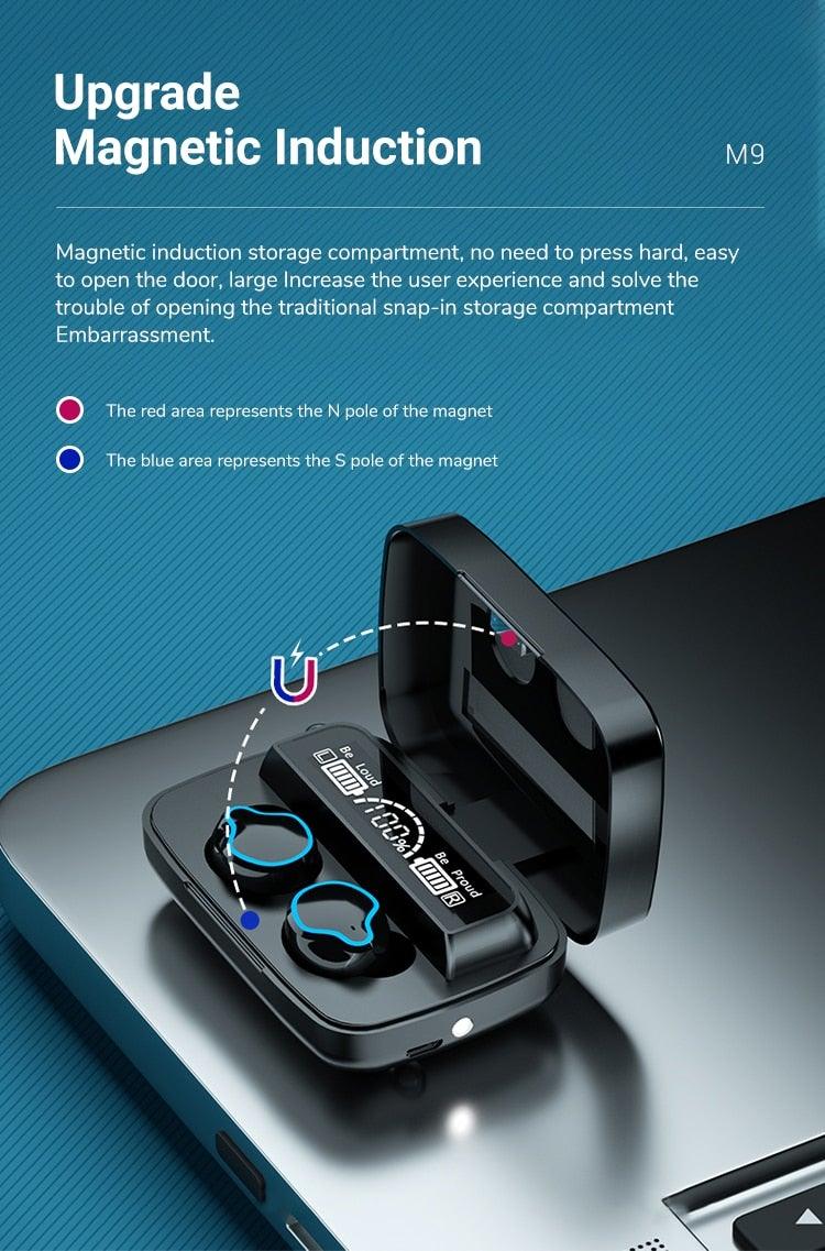 Casque audio Bluetooth 5.1 léger unisexe sans fil Écouteurs de sport étanches Casque Bluetooth Oreillette Casque de sport Lecteur de musique portable sans fil Résistant à la transpiration pour l'entraînement Conception avec écran LED intelligent