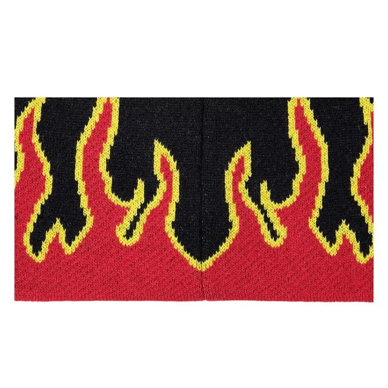 Bonnet doux et chaud unisexe au design moderne avec flammes – Taille unique pour hommes et femmes