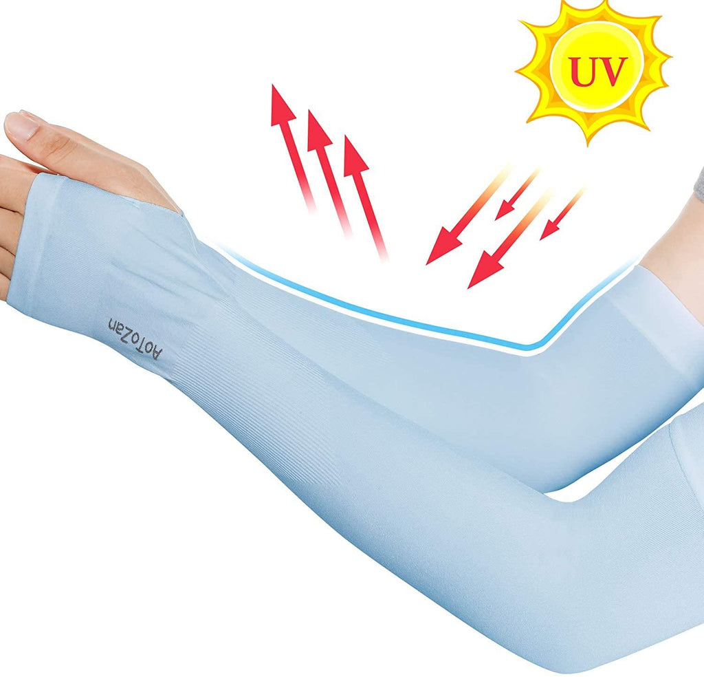 Manchon de compression unisexe taille unique rafraîchissant, anti-UV, avec trou pour le pouce, manchon de compression sportif pour dissimuler les tatouages, long manchon de bras, antidérapant, protège-bras chauffant pour sports de plein air.