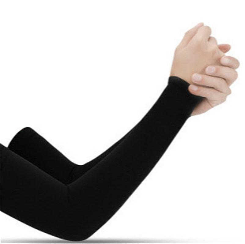 Manchon de compression unisexe taille unique rafraîchissant, anti-UV, avec trou pour le pouce, manchon de compression sportif pour dissimuler les tatouages, long manchon de bras, antidérapant, protège-bras chauffant pour sports de plein air.
