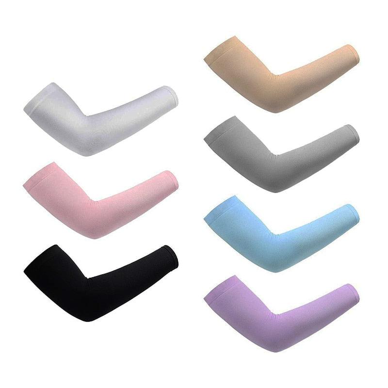 Manchon de compression unisexe taille unique rafraîchissant, anti-UV, avec trou pour le pouce, manchon de compression sportif pour dissimuler les tatouages, long manchon de bras, antidérapant, protège-bras chauffant pour sports de plein air.