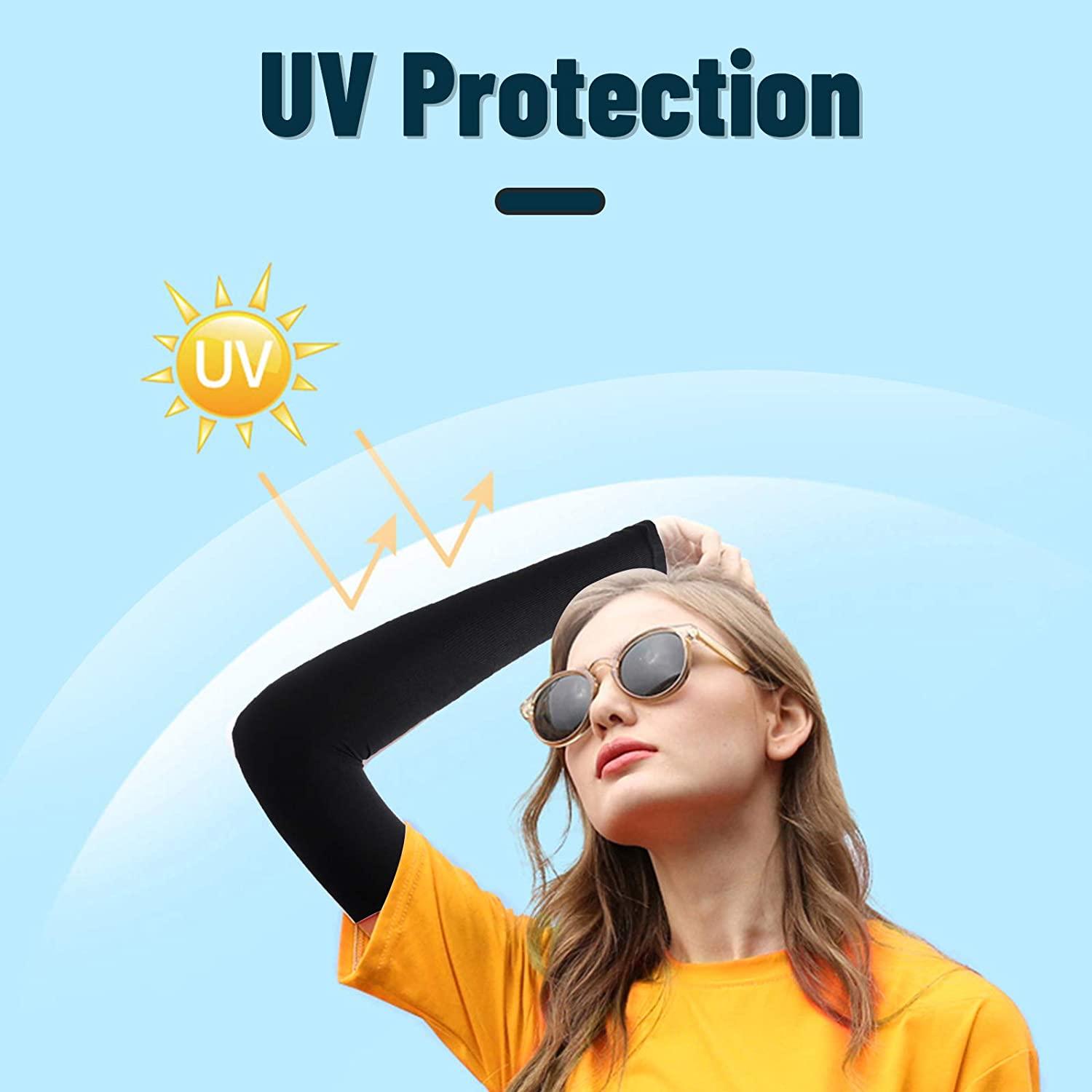 Manchon de compression unisexe taille unique rafraîchissant, anti-UV, avec trou pour le pouce, manchon de compression sportif pour dissimuler les tatouages, long manchon de bras, antidérapant, protège-bras chauffant pour sports de plein air.