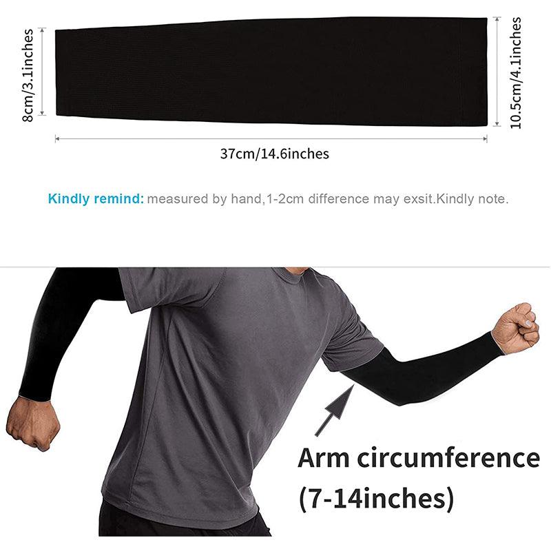 Manchon de compression unisexe taille unique rafraîchissant, anti-UV, avec trou pour le pouce, manchon de compression sportif pour dissimuler les tatouages, long manchon de bras, antidérapant, protège-bras chauffant pour sports de plein air.