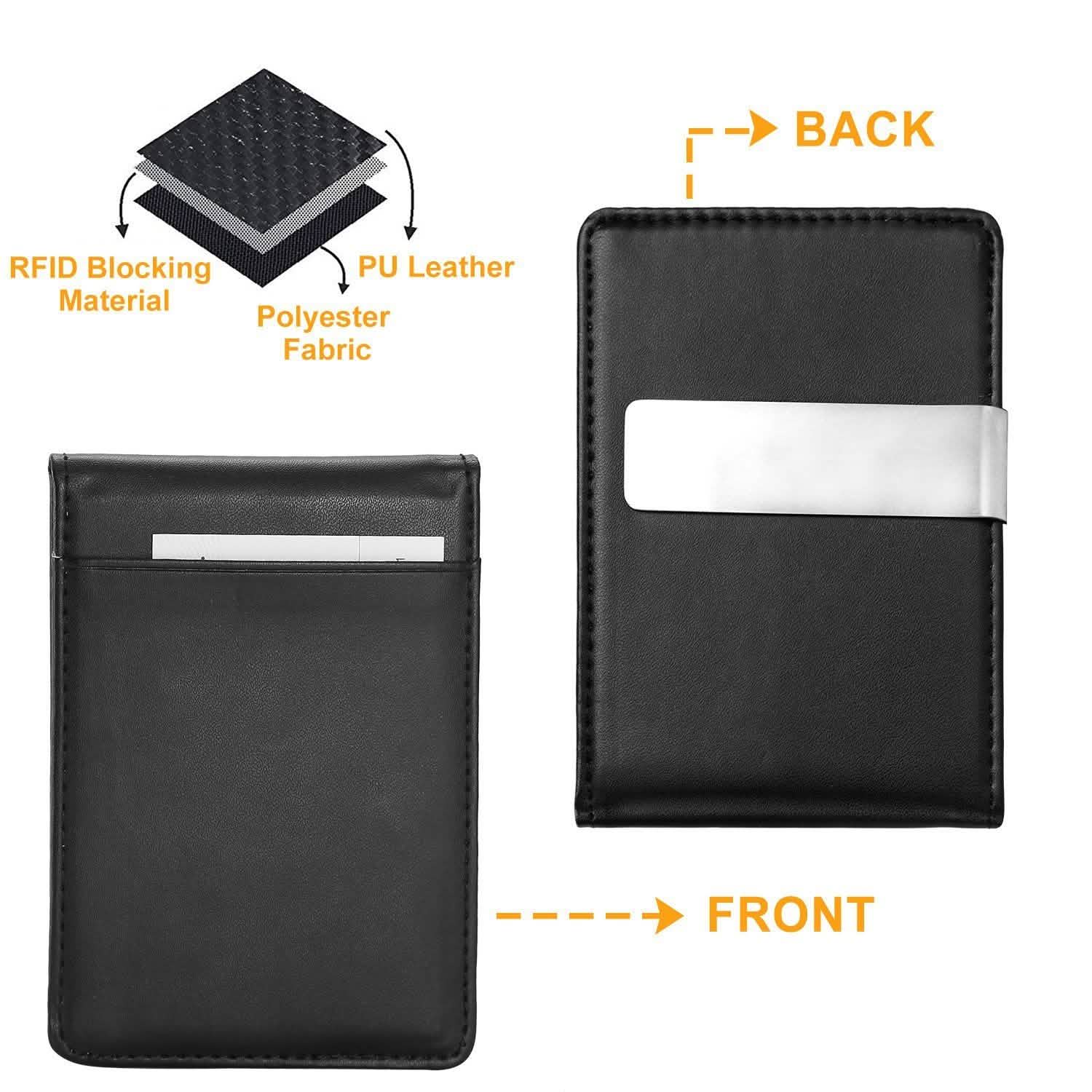 Portefeuille unisexe en cuir PU avec blocage RFID