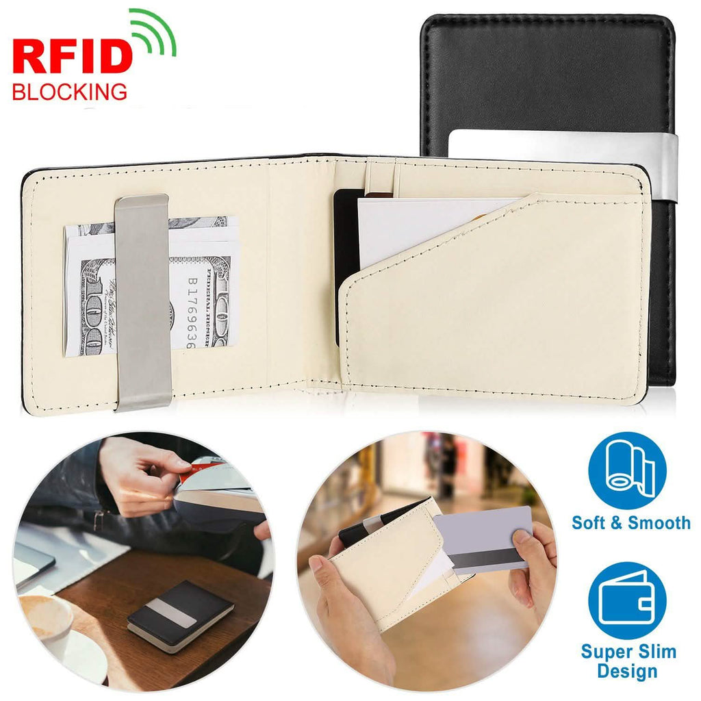 Portefeuille unisexe en cuir PU avec blocage RFID