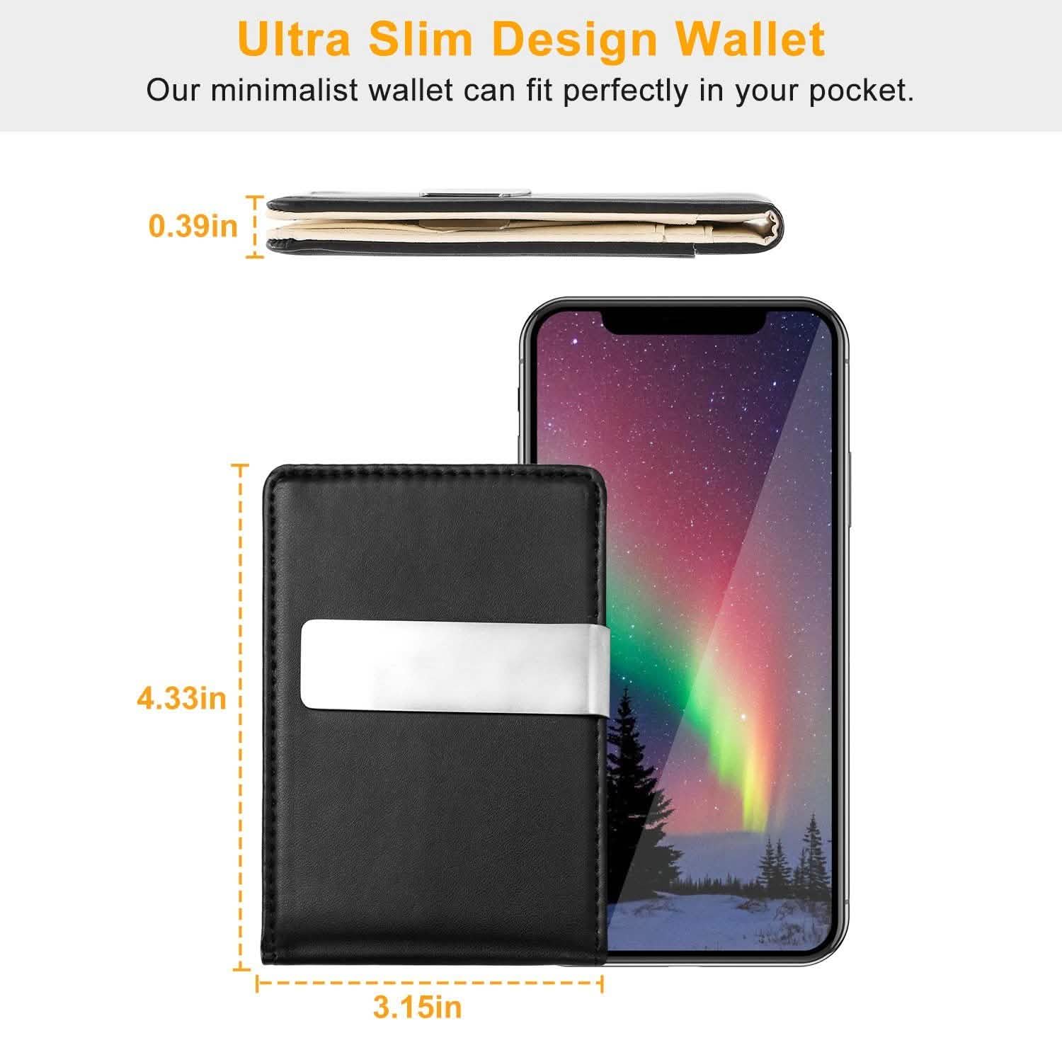 Portefeuille unisexe en cuir PU avec blocage RFID
