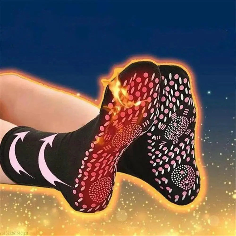 Chaussettes magnétiques auto-chauffantes unisexe Auto-chauffantes Confortables Hiver Chaudes Massage Douces Soulagement de la douleur