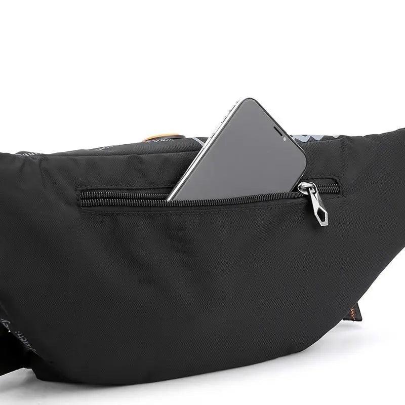 Sac banane unisexe élégant avec plusieurs poches, sac de taille pour hommes, voyage, ceinture réglable, sac banane moderne et portable pour l'extérieur