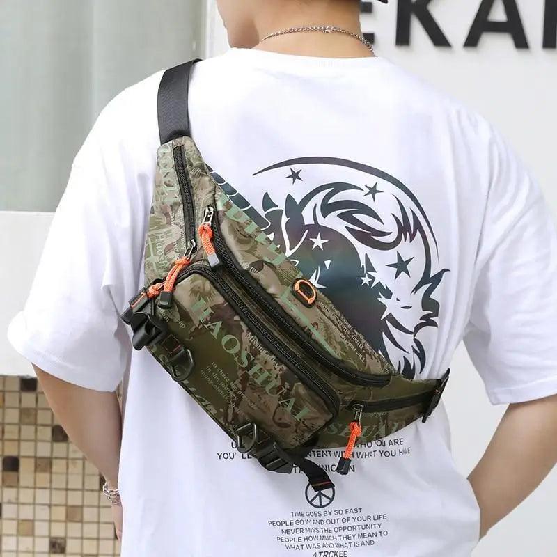 Sac banane unisexe élégant avec plusieurs poches, sac de taille pour hommes, voyage, ceinture réglable, sac banane moderne et portable pour l'extérieur