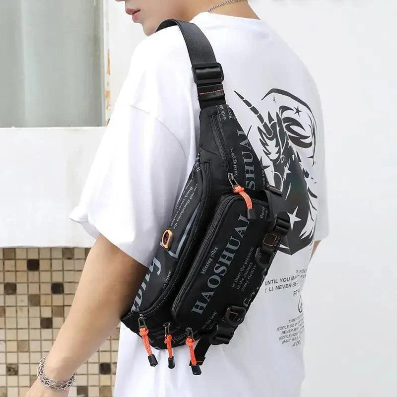 Sac banane unisexe élégant avec plusieurs poches, sac de taille pour hommes, voyage, ceinture réglable, sac banane moderne et portable pour l'extérieur
