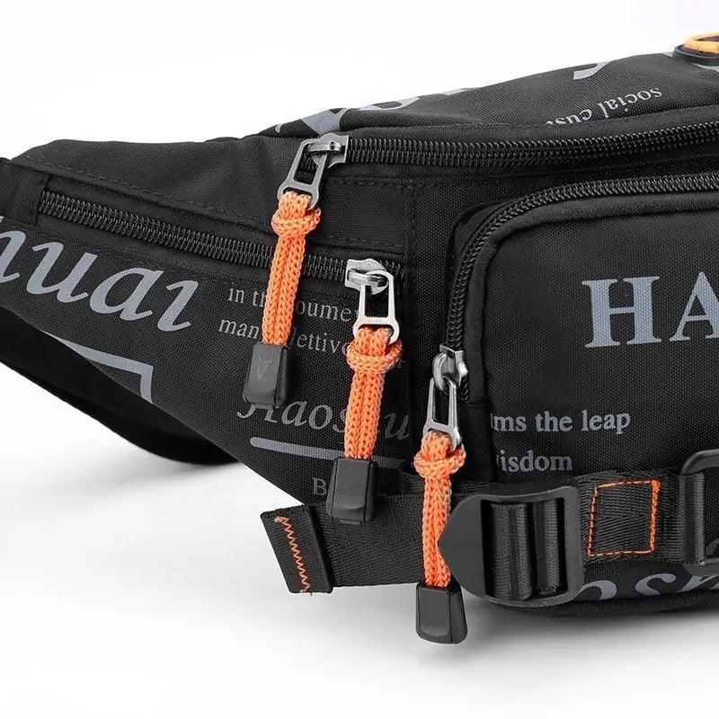Sac banane unisexe élégant avec plusieurs poches, sac de taille pour hommes, voyage, ceinture réglable, sac banane moderne et portable pour l'extérieur