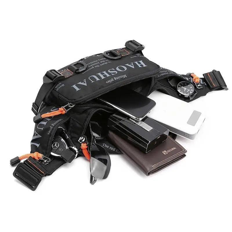 Sac banane unisexe élégant avec plusieurs poches, sac de taille pour hommes, voyage, ceinture réglable, sac banane moderne et portable pour l'extérieur