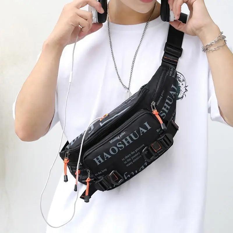 Sac banane unisexe élégant avec plusieurs poches, sac de taille pour hommes, voyage, ceinture réglable, sac banane moderne et portable pour l'extérieur