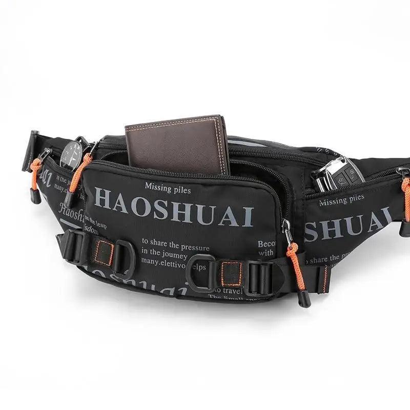 Sac banane unisexe élégant avec plusieurs poches, sac de taille pour hommes, voyage, ceinture réglable, sac banane moderne et portable pour l'extérieur