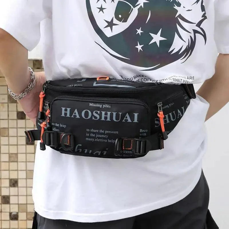 Sac banane unisexe élégant avec plusieurs poches, sac de taille pour hommes, voyage, ceinture réglable, sac banane moderne et portable pour l'extérieur