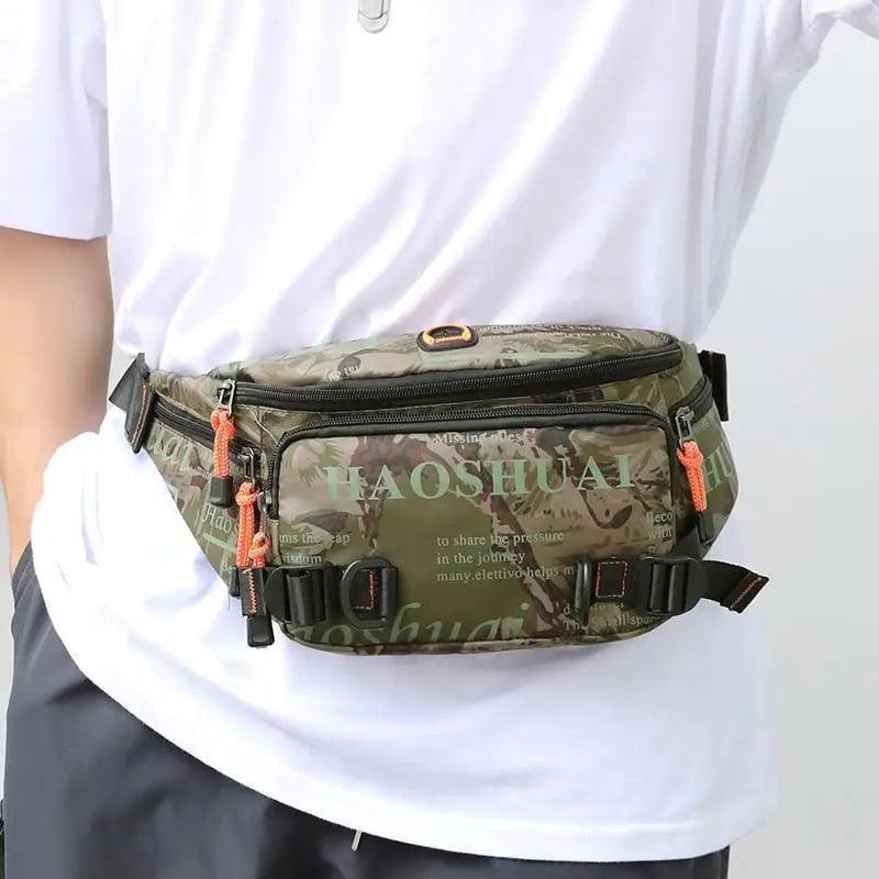 Sac banane unisexe élégant avec plusieurs poches, sac de taille pour hommes, voyage, ceinture réglable, sac banane moderne et portable pour l'extérieur