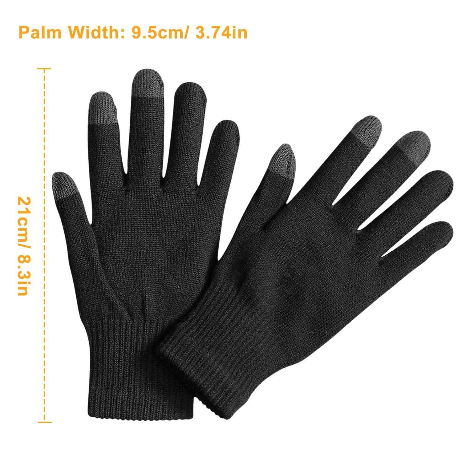 Gants d'hiver tricotés unisexes pour écrans tactiles