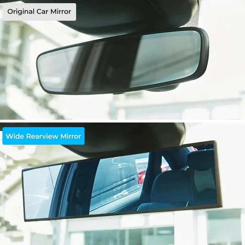 Rétroviseur intérieur panoramique convexe grand angle universel à clipser de 30 cm