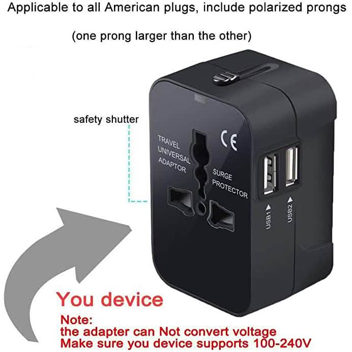 Adaptateur de voyage universel tout-en-un