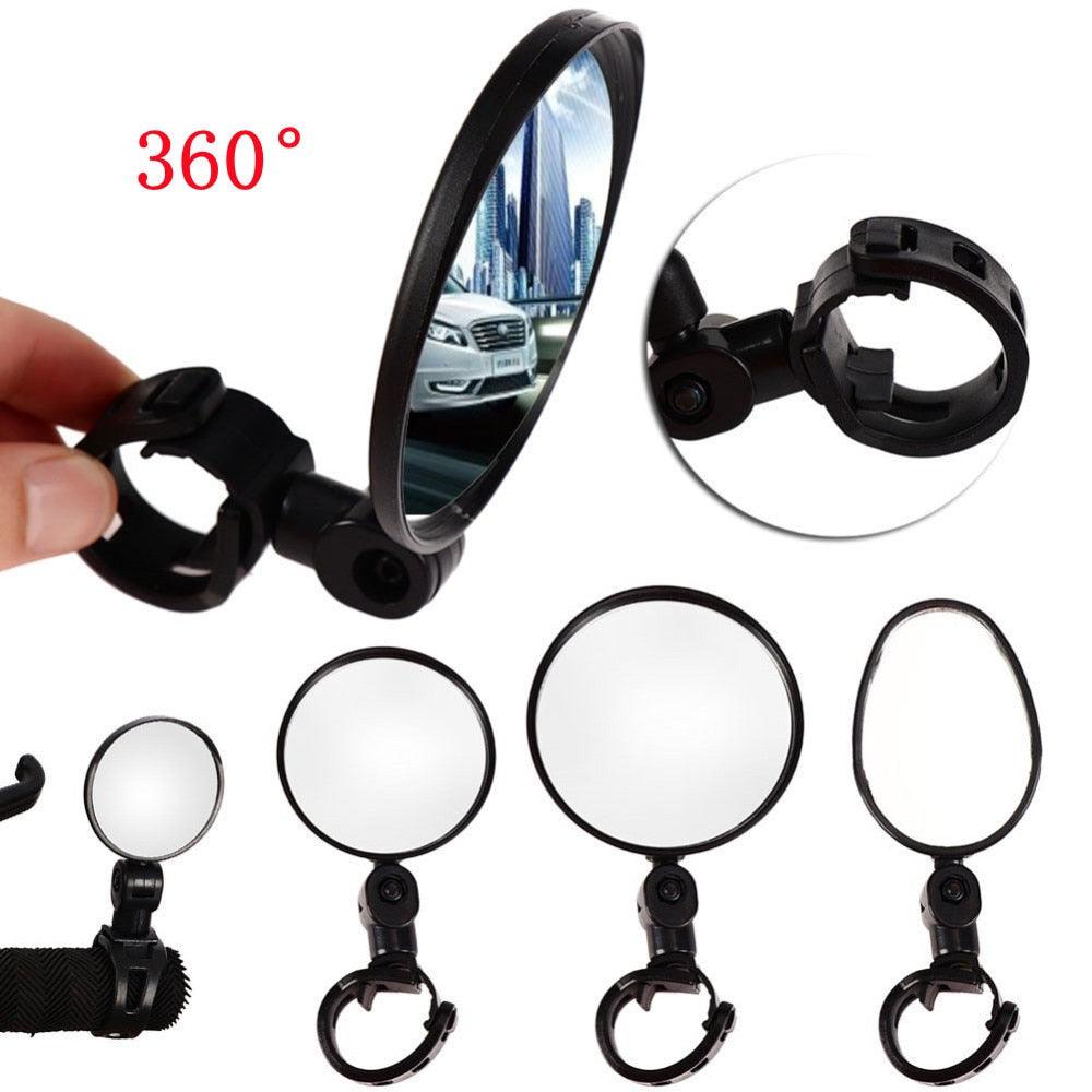 Rétroviseur universel pour vélo, guidon, grand angle, rétroviseur de vélo, accessoires de vélo, rétroviseur de casque de vélo, 2 rétroviseurs de vélo avec miroir convexe grand angle réglable et rotatif pour VTT, vélo tout-terrain