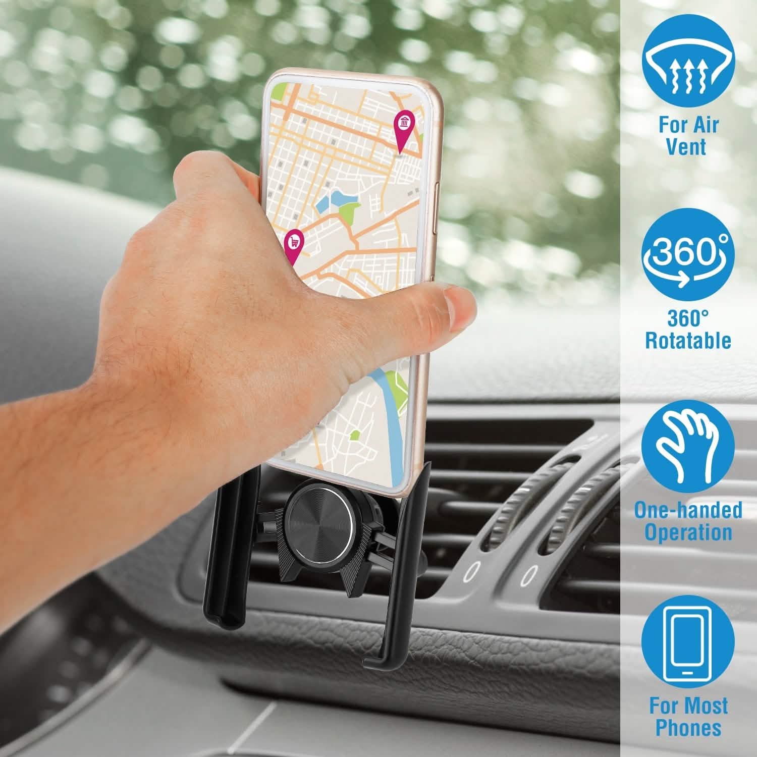 Support de téléphone universel pour grille d'aération de voiture