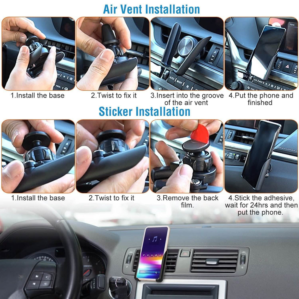 Support de téléphone universel pour grille d'aération de voiture