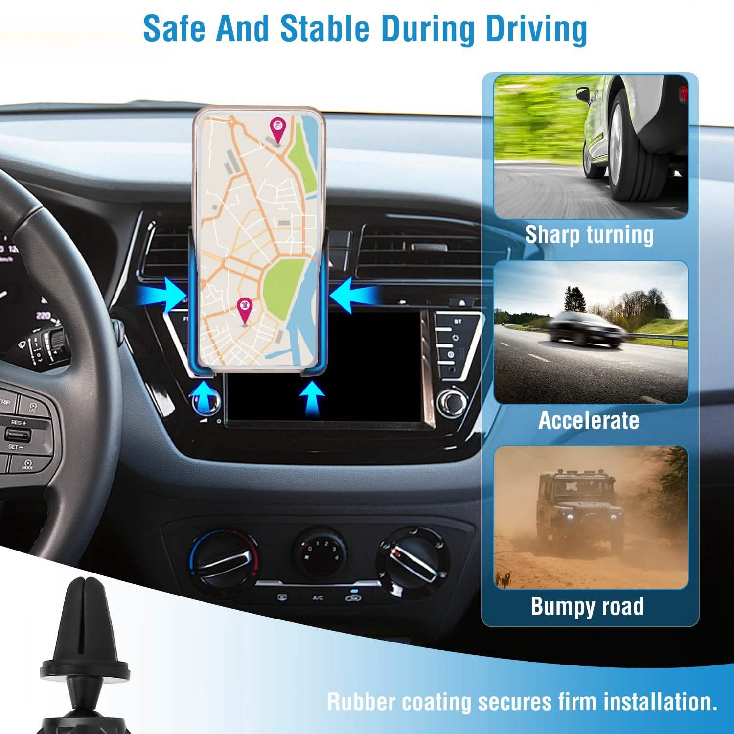 Support de téléphone universel pour grille d'aération de voiture