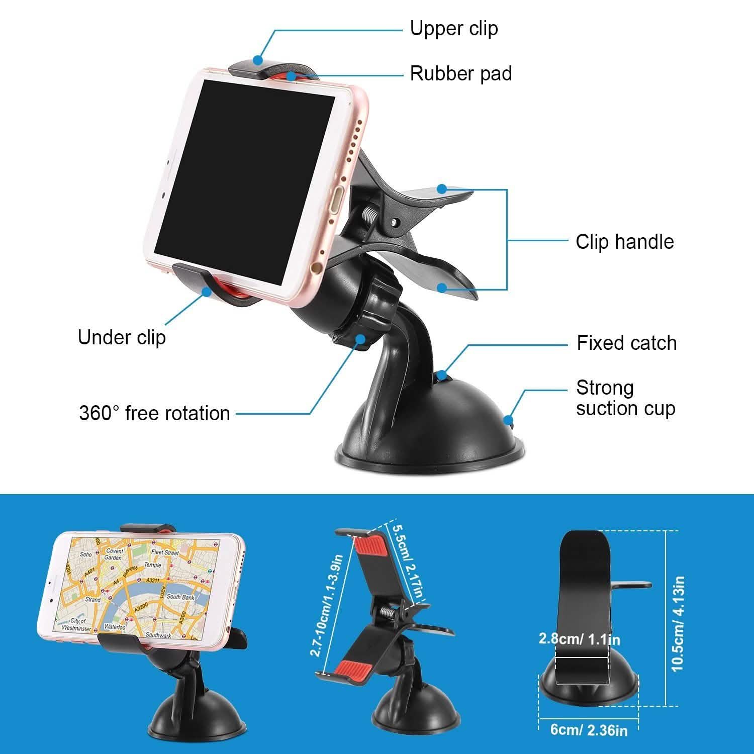 Support de téléphone universel pour voiture rotation à 360°