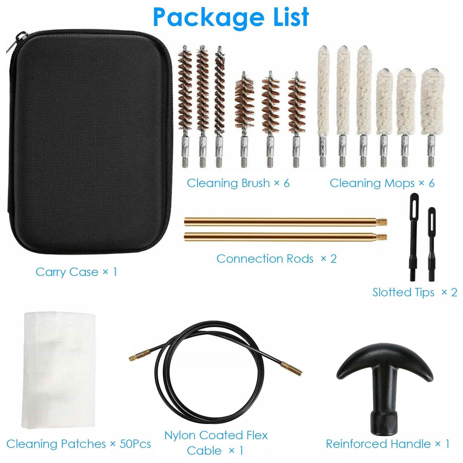 Kit de nettoyage universel pour armes avec tige en laiton et câble flexible de 99,8 cm