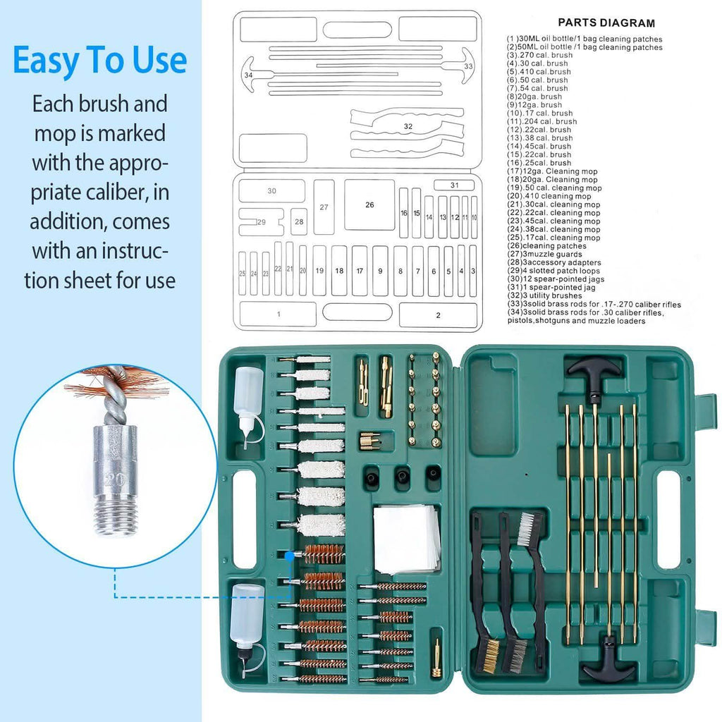 Kit universel de nettoyage d'armes avec mallette de transport