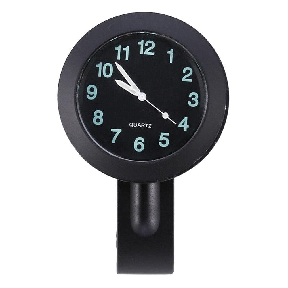Horloge universelle étanche pour moto - Horloge de guidon de moto avec veilleuse, cadran de montre, horloge de guidon de vélo, ensemble horloge de guidon de moto avec patin antidérapant et clé, universel étanche noir