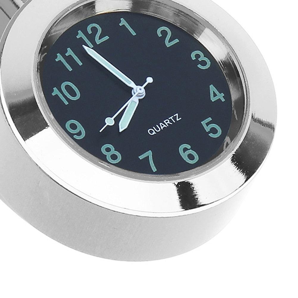 Horloge universelle étanche pour moto - Horloge de guidon de moto avec veilleuse, cadran de montre, horloge de guidon de vélo, ensemble horloge de guidon de moto avec patin antidérapant et clé, universel étanche noir