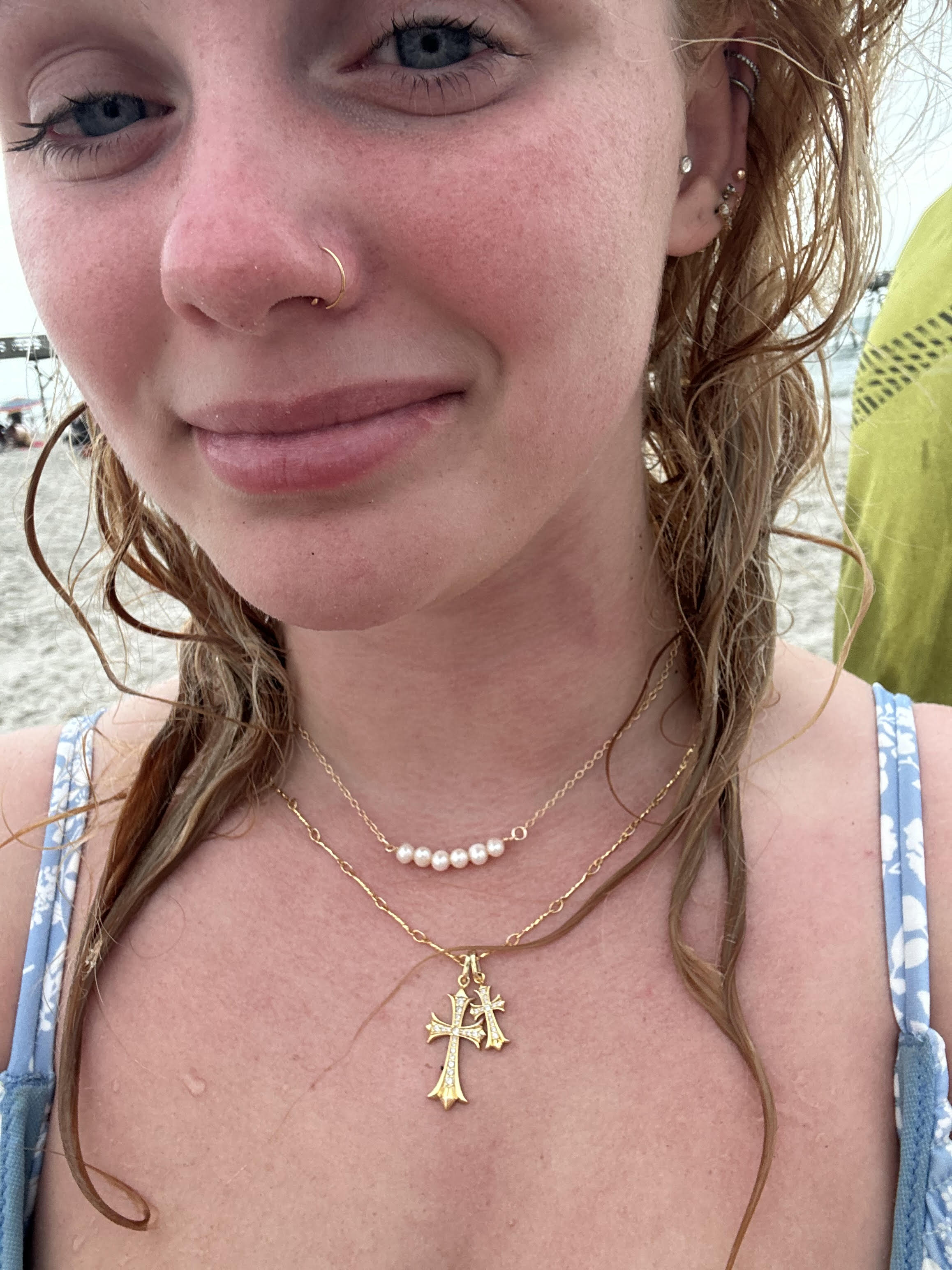 Collier barre de perles d'eau douce, Or laminé 14 carats - Vu dans la publicité de Tough Apparel
