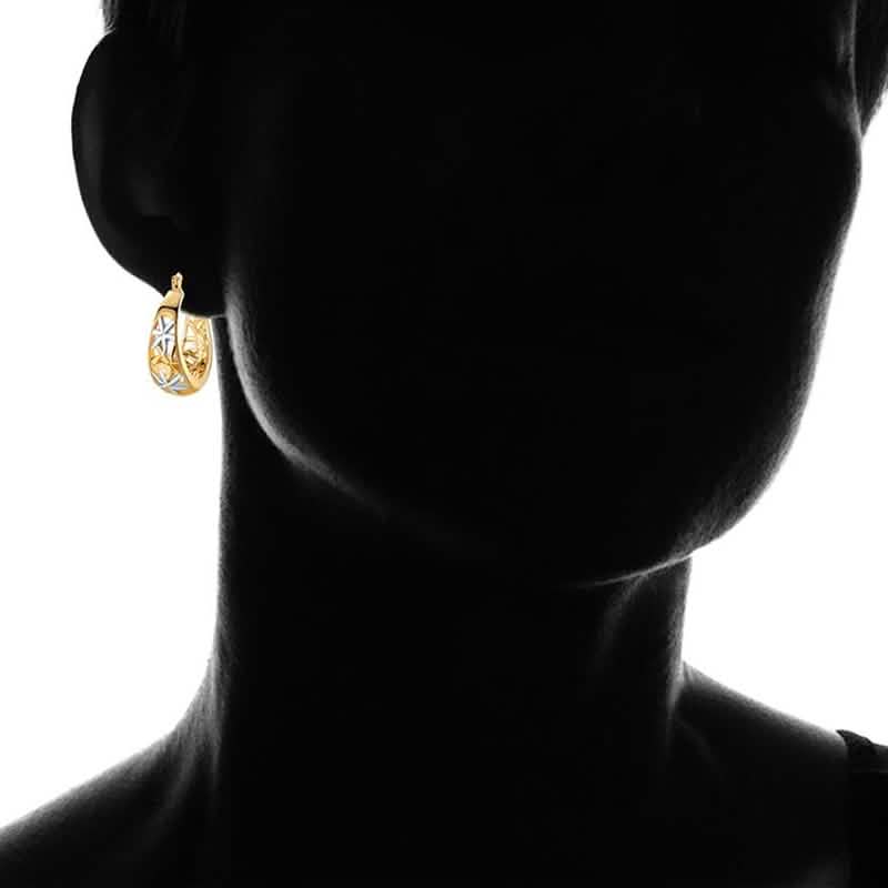 Boucles d'oreilles créoles filigranes marocaines plaquées or 18 carats