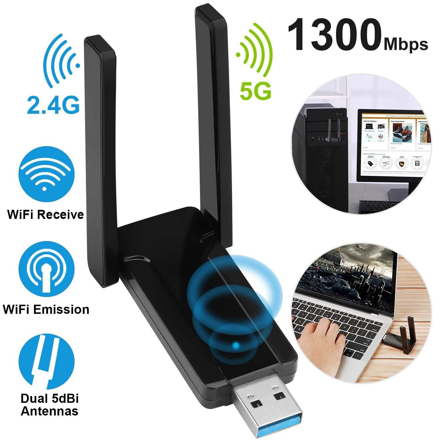 Adaptateur WiFi USB 3.0 AC1300 Mbps
