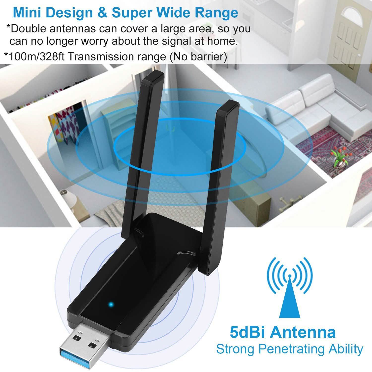 Adaptateur WiFi USB 3.0 AC1300 Mbps