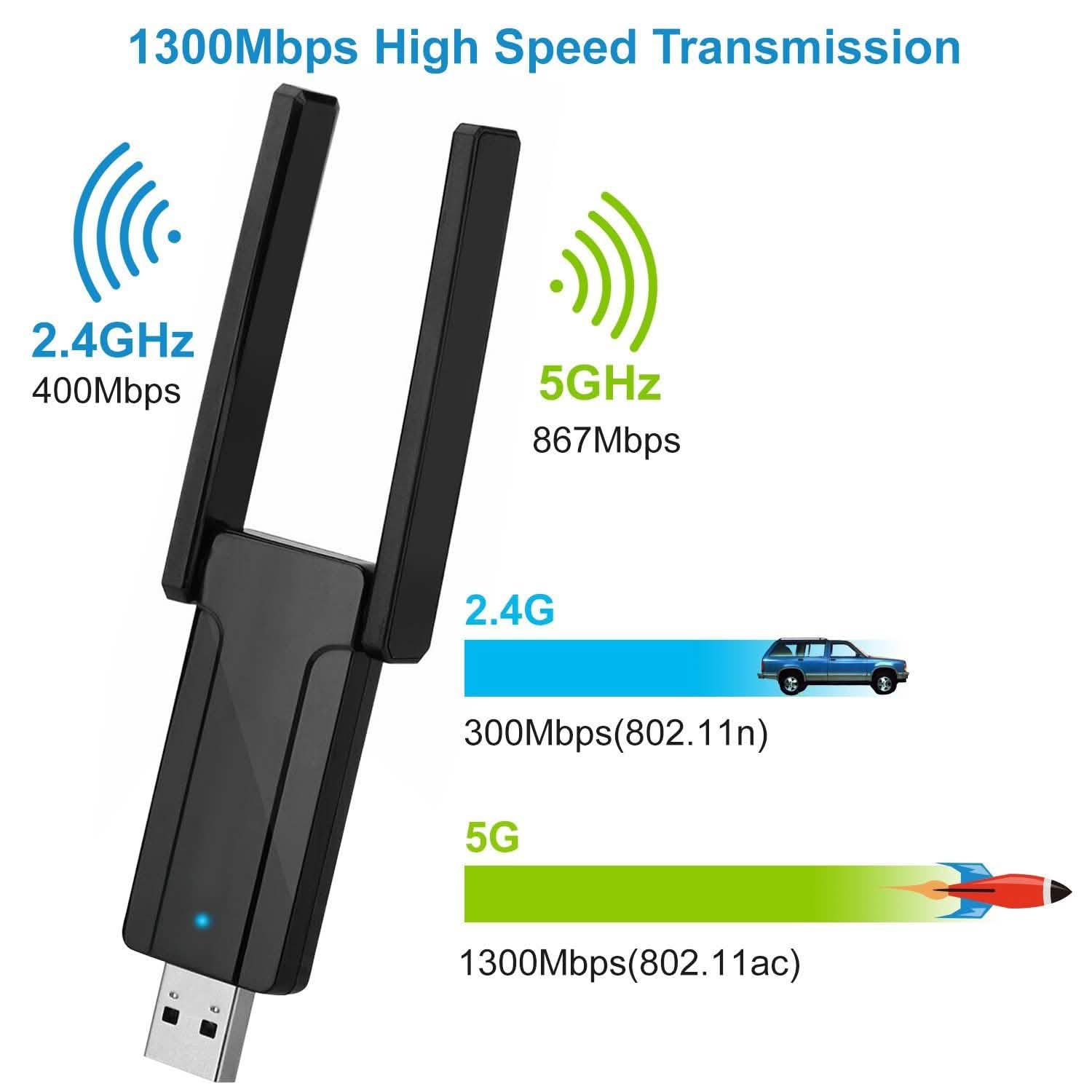 Adaptateur WiFi USB 3.0 AC1300 Mbps
