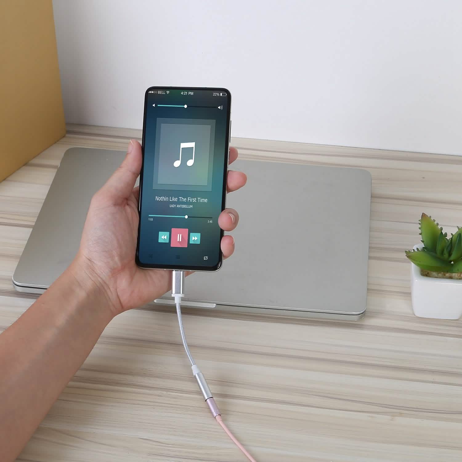 Adaptateur de port USB-C type C vers prise audio auxiliaire 3,5 mm