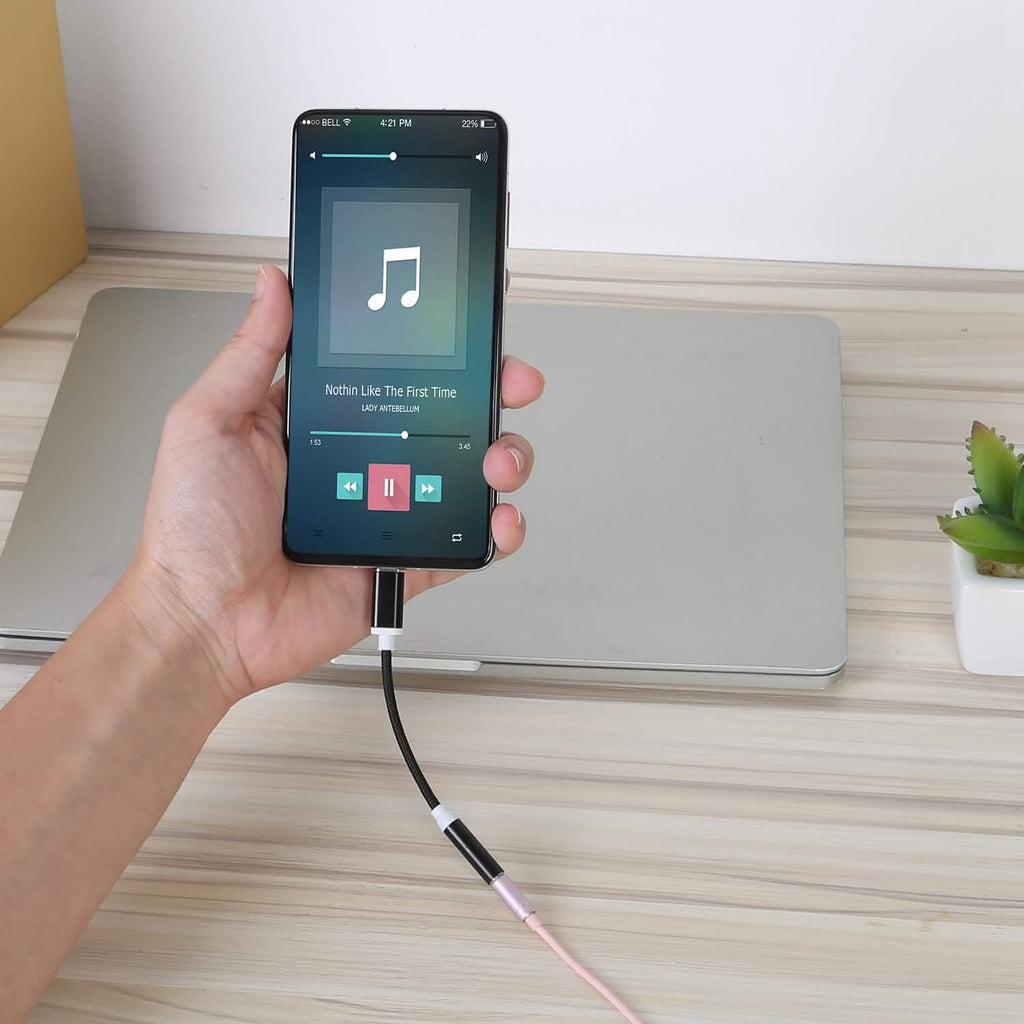 Adaptateur de port USB-C type C vers prise audio auxiliaire 3,5 mm