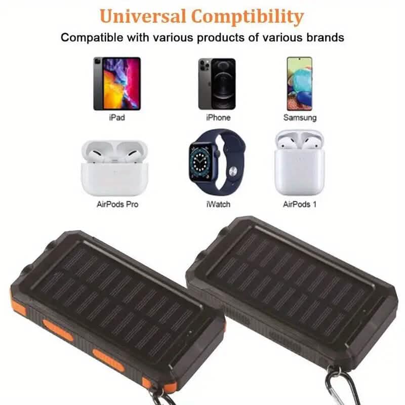 Chargeur portable USB 10000mAh batterie externe solaire pour téléphones portables et ordinateurs portables