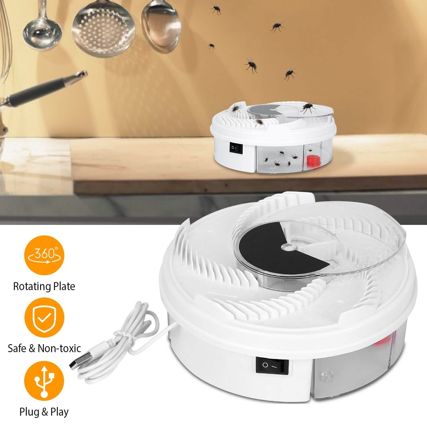 Piège à mouches électrique USB automatique