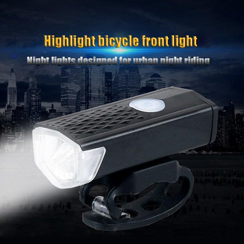 Phare de vélo rechargeable USB 3 modes Lampe avant de vélo Phare de vélo de cyclisme LED puissant Phare avant de vélo étanche Ensemble de feux arrière 300 lumens