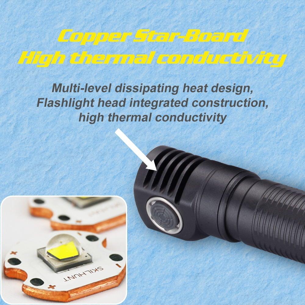 Lampe de poche tactique LED rechargeable USB réglable avec LED CREE, étanche, forte luminosité pour la maison, le camping, la sécurité, les coupures de courant