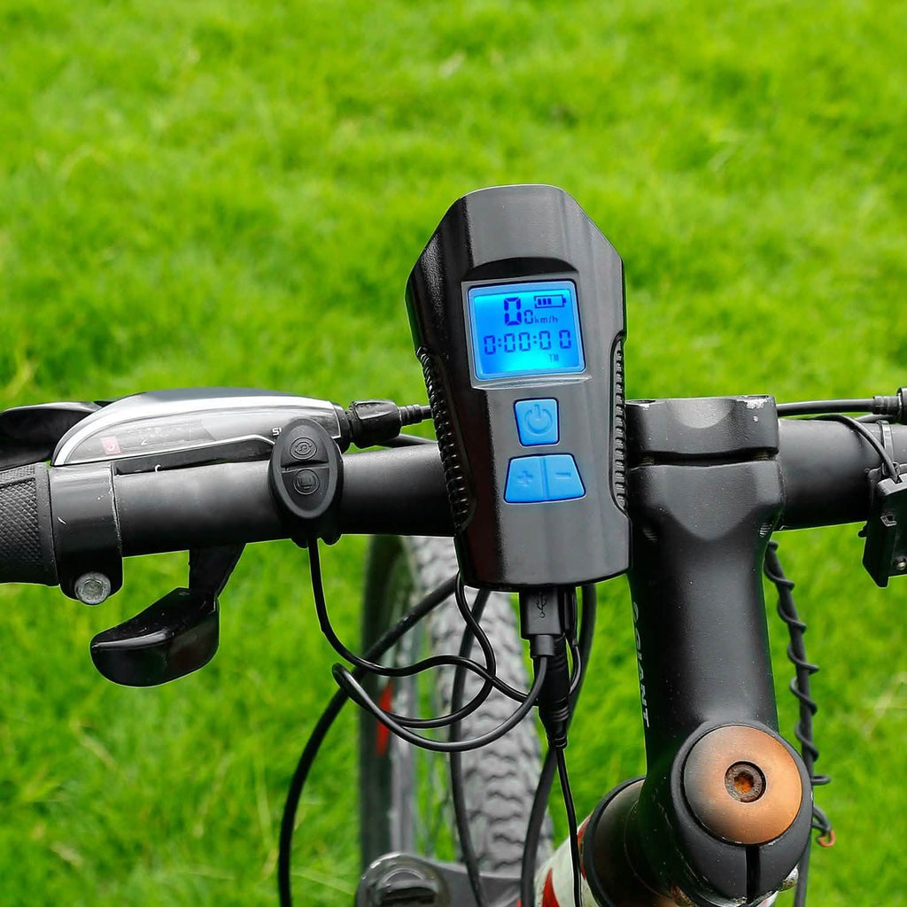 Ensemble de lumières de vélo rechargeables par USB avec compteur de vitesse et odomètre