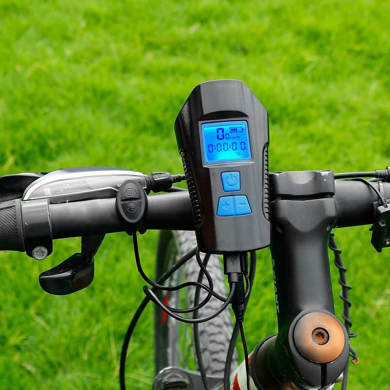 Ensemble de lumières de vélo rechargeables par USB avec compteur de vitesse et odomètre