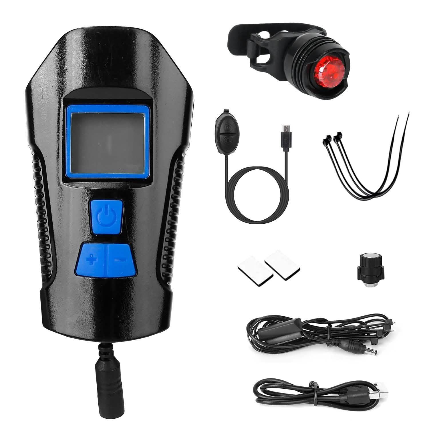Ensemble de lumières de vélo rechargeables par USB avec compteur de vitesse et odomètre