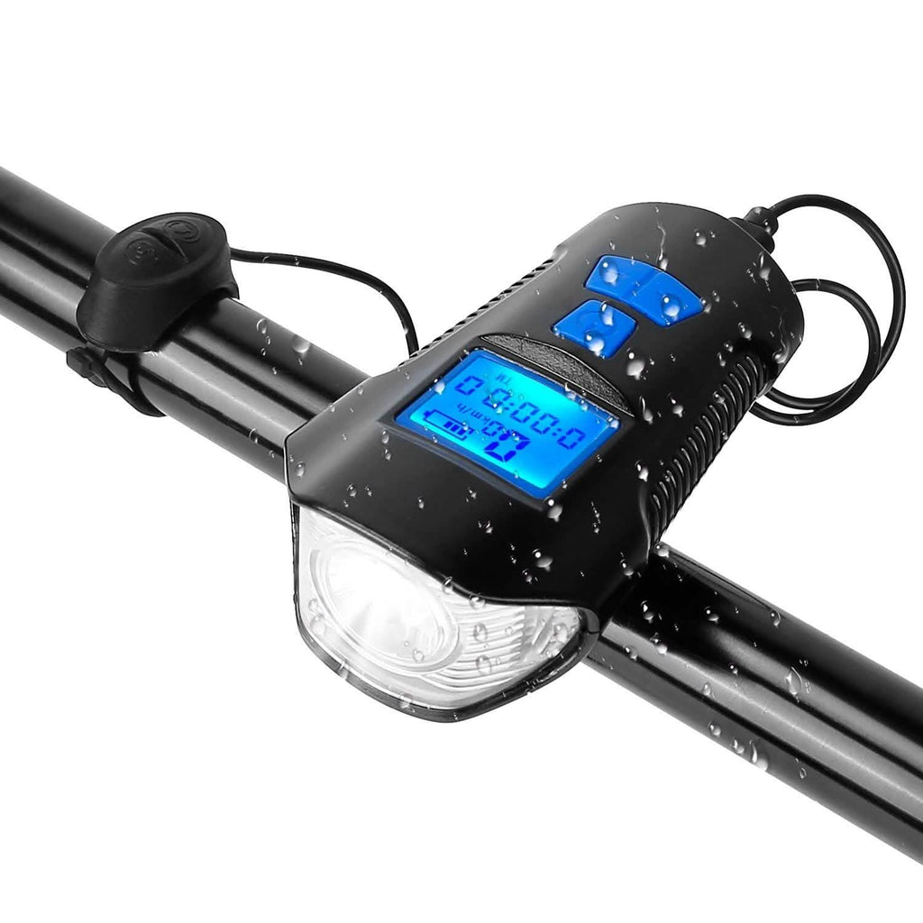Ensemble de lumières de vélo rechargeables par USB avec compteur de vitesse et odomètre