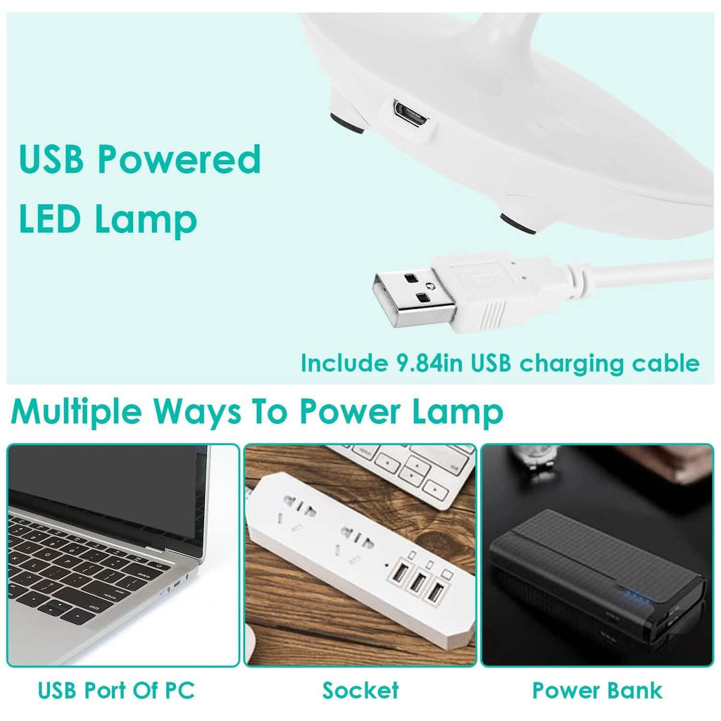 Lampe de Table Rechargeable USB, Lampe de Bureau LED Dimmable à Col de Cygne Flexible