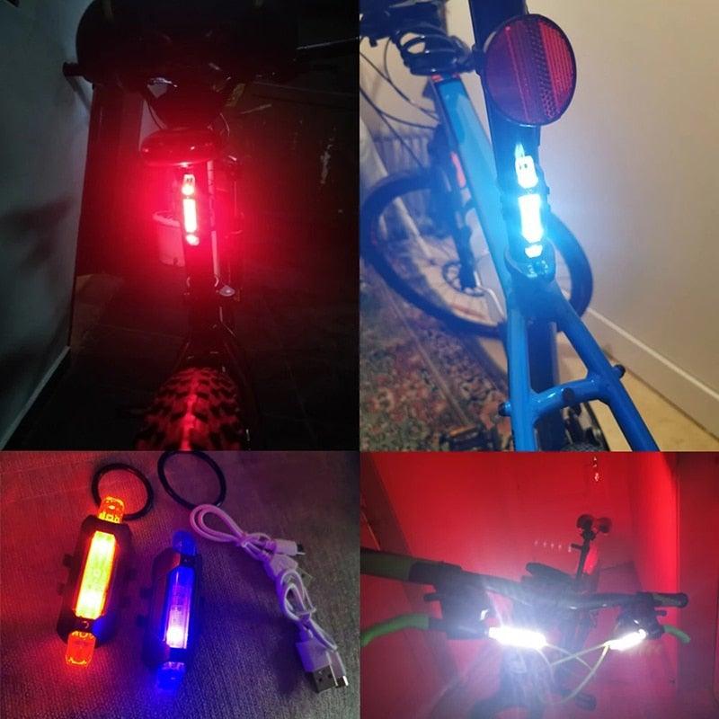 Lampe de VTT rechargeable USB, étanche, feu arrière d'avertissement pour vélo, phare LED de vélo, feu arrière, lumière LED ultra lumineuse pour vélo, feu arrière de cyclisme étanche pour trottinette électrique